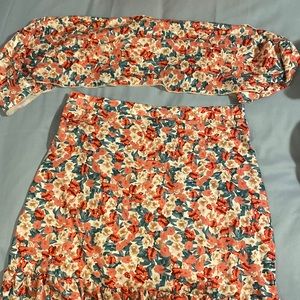 Shein skirt/ wrap top set